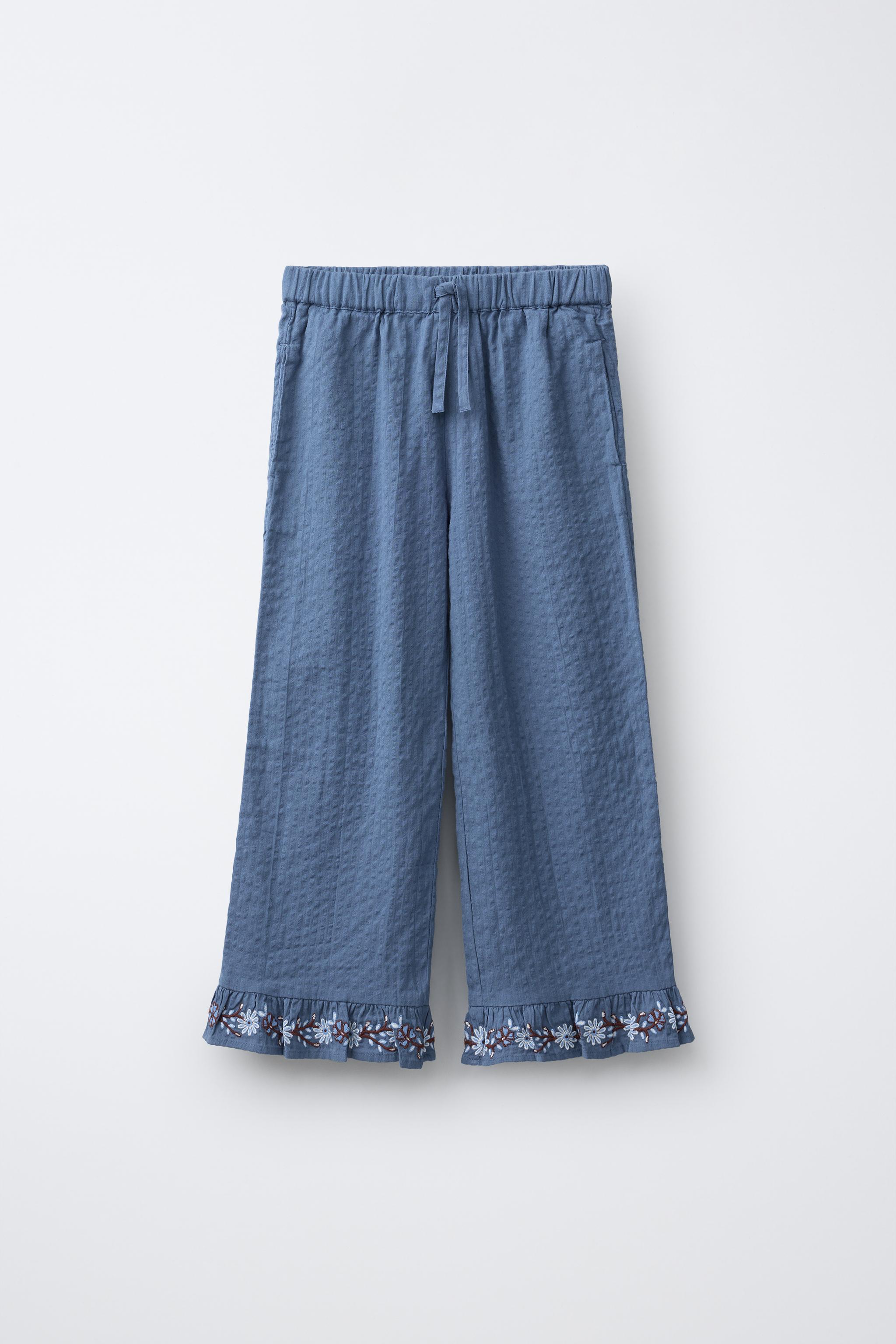 JUPE-CULOTTE VOLANT FLEURS BRODÉES